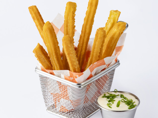 Single Cheddar Churros Fries